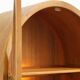 Elegant vintage Danish display cabinet with glass panels and atmospheric lighting