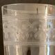 6 glasses on foot in engraved and blown crystal, height 12.5 cm