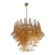 Contemporary Clear and Gold “Petali-Selle” Murano Glass Chandelier