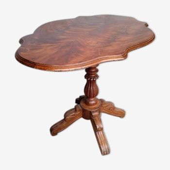 Mahogany flap pedestal table, 19th century