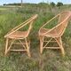 Pair of rattan armchairs