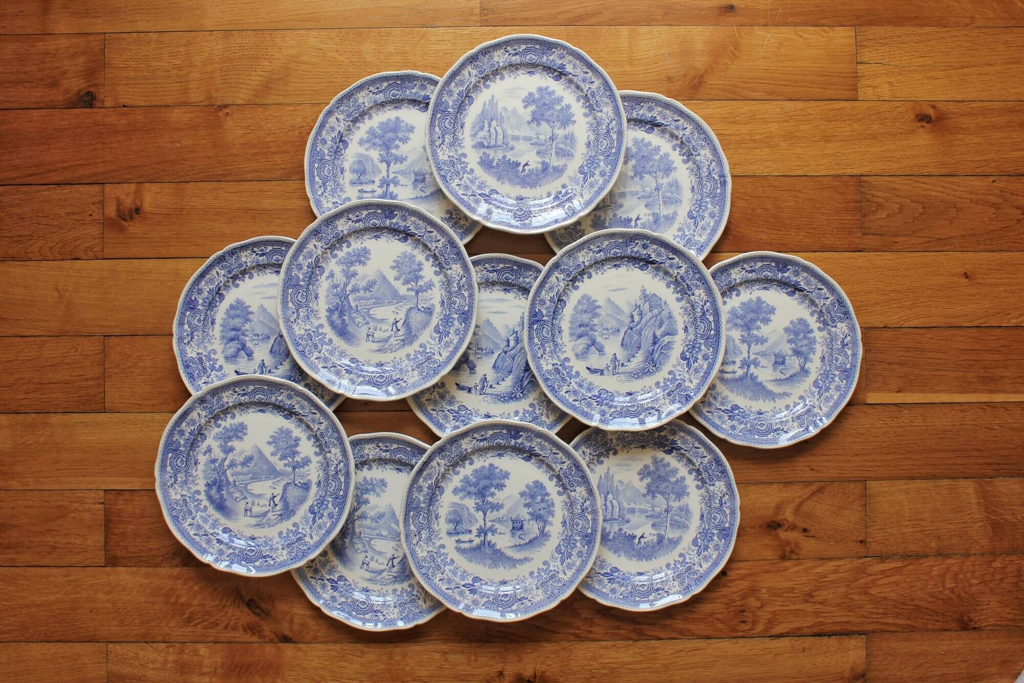 12 dessert plates in earthenware "Burgenland" Villeroy and vintage Boch