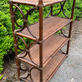 Old bookcase / bamboo shelf / dark rattan h 100 cm