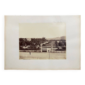 Photo Vienne - Public Garden 19th century albumen laminated cardboard