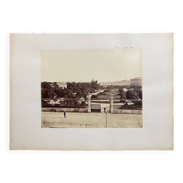 Photo Vienne - Public Garden 19th century albumen laminated cardboard