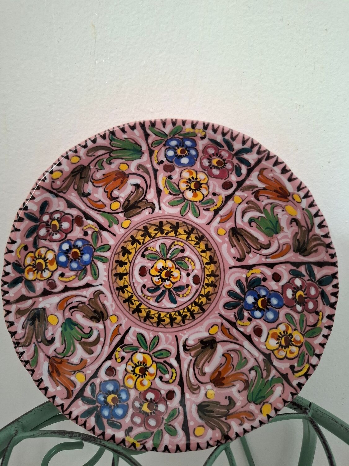 Decorative floral plate signed