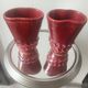 Pair of Art Deco asymmetrical red oxblood ceramic vases