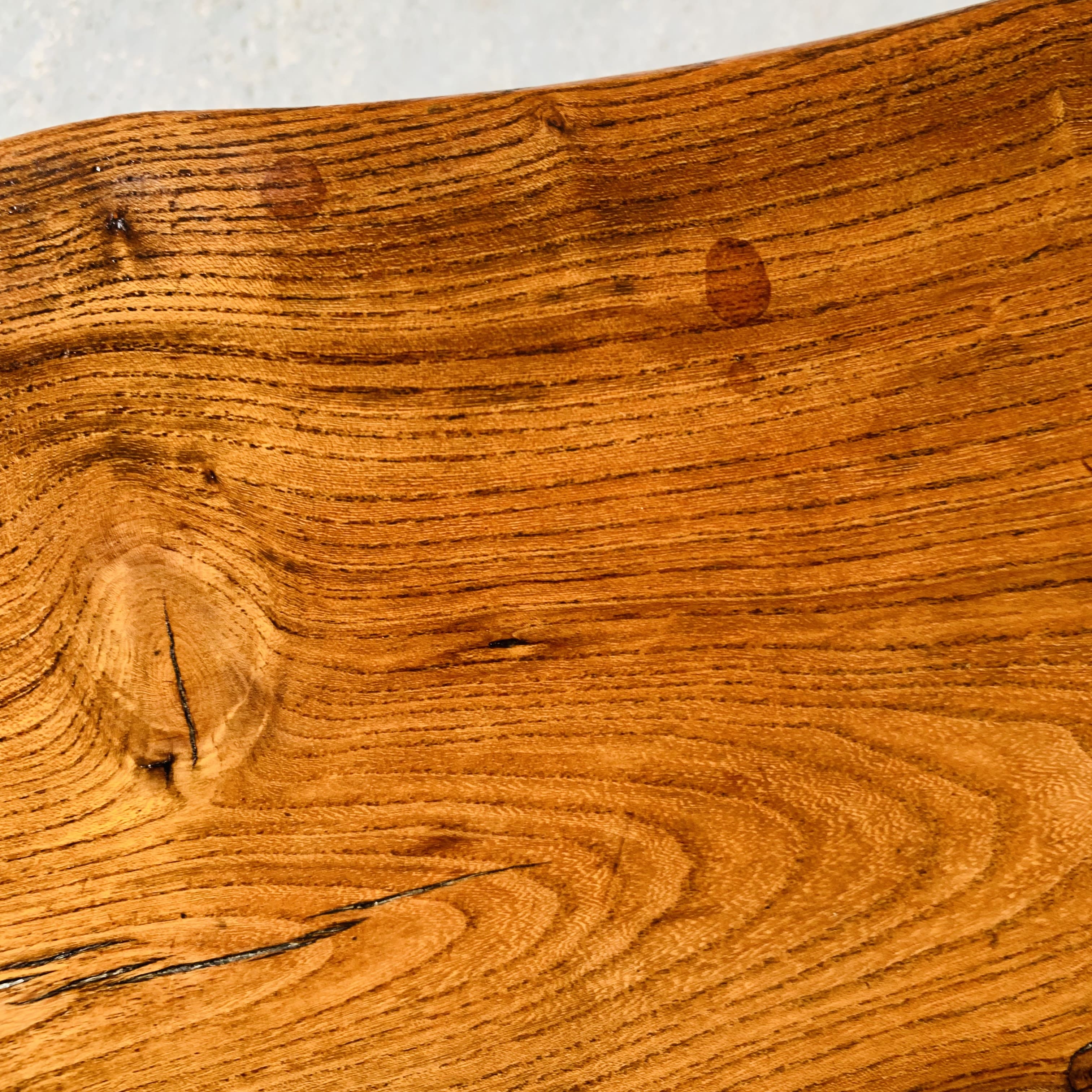 Brutalist wooden bench