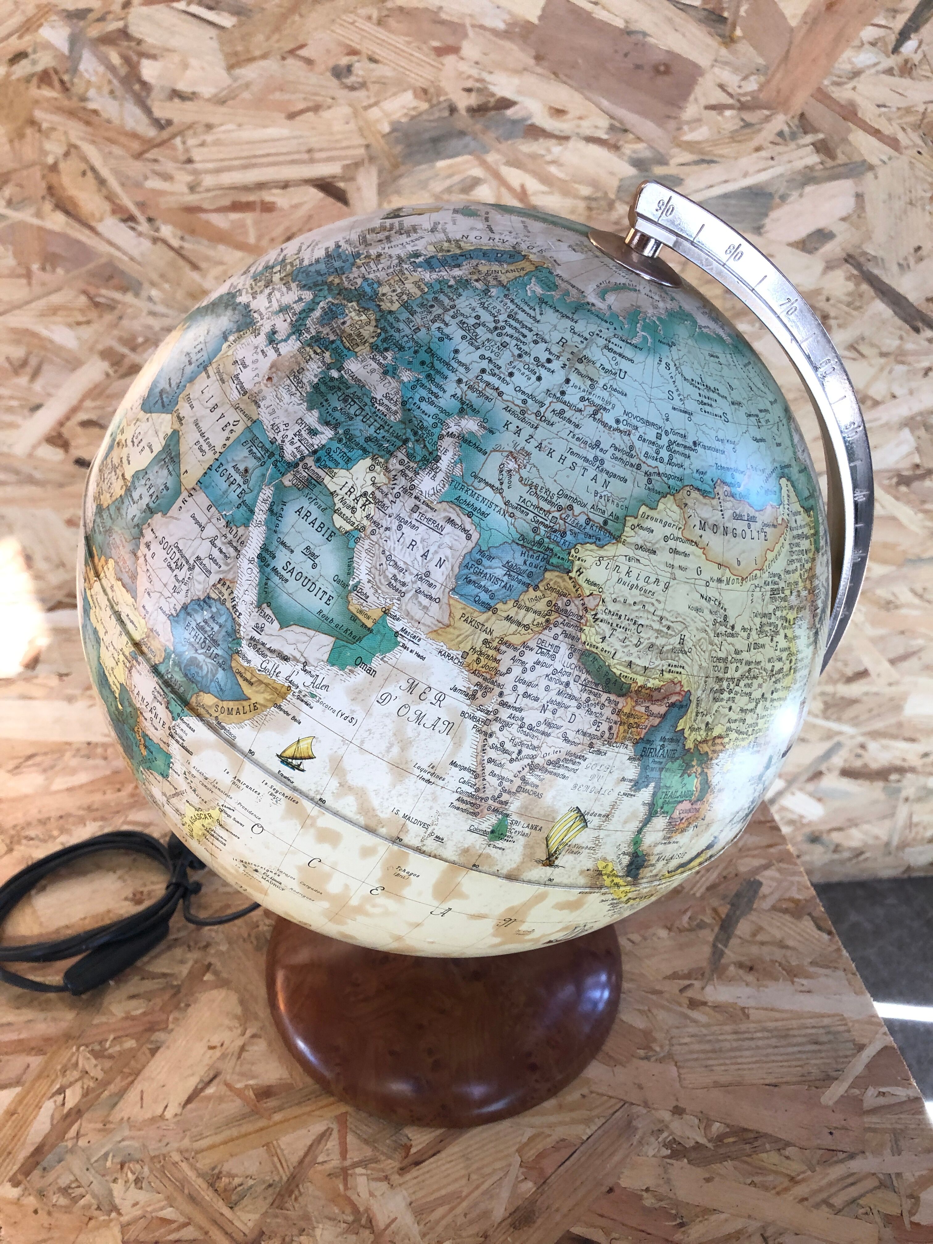 Former globe world map tecnodidattica discovery 30 vintage