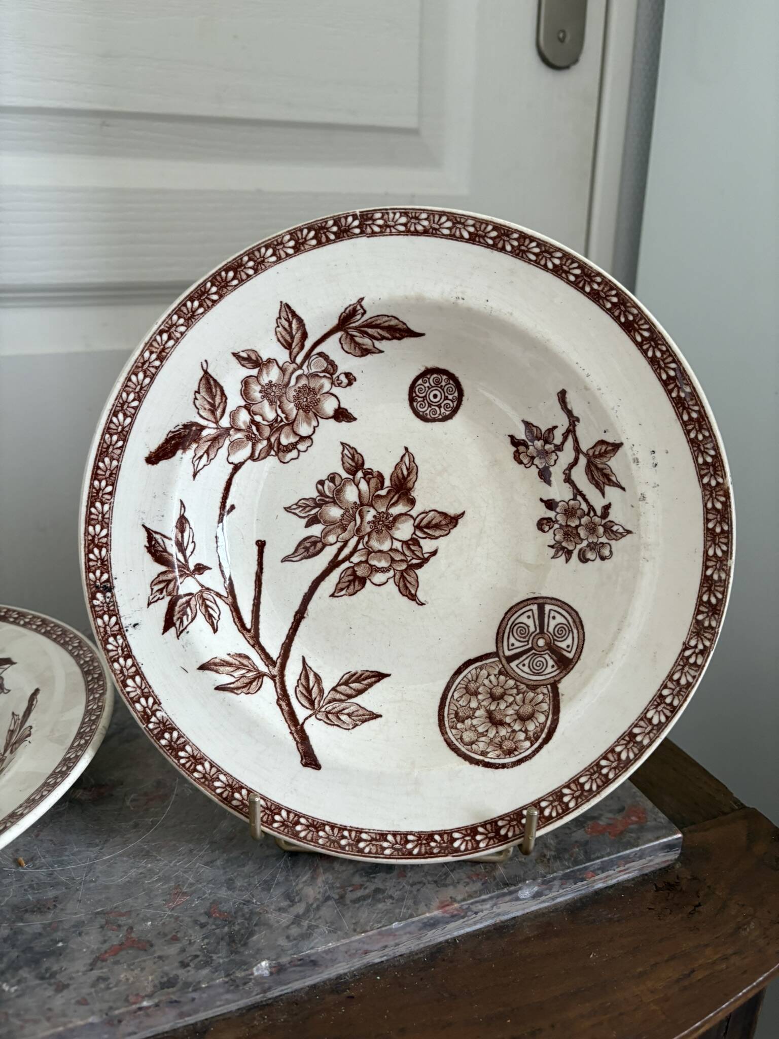 Lot of 4 Deep Plates Earthenware Ceramic Iron Clay Grand Dépôt Marseille