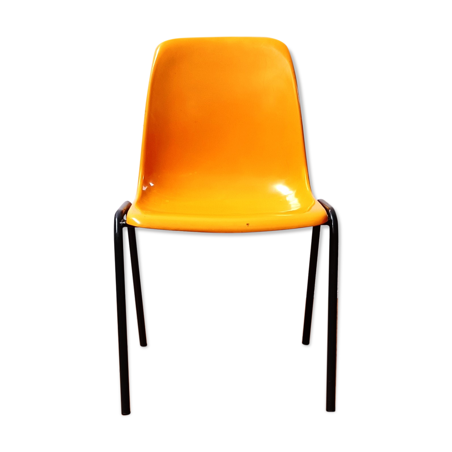 Yellow, vintage community chair