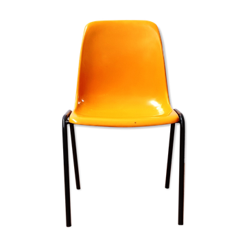 Yellow, vintage community chair