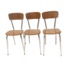 Lot  de 3 chaises  formica couleur  bois