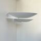 Pair of vintage modernist Disderot wall lights in white lacquered metal, France, 1970s