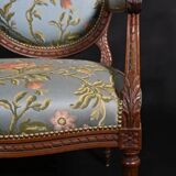 Pair of medallion back armchairs in Louis XVI style