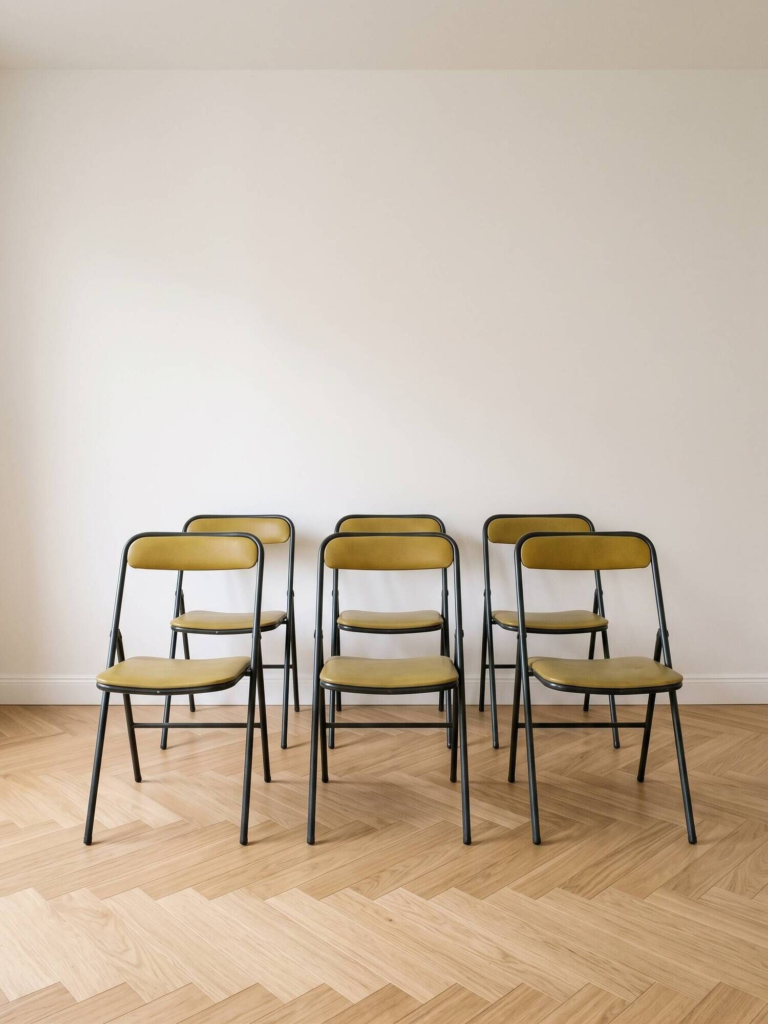 Set of 6 vintage Souvignet folding chairs from the 1960s.