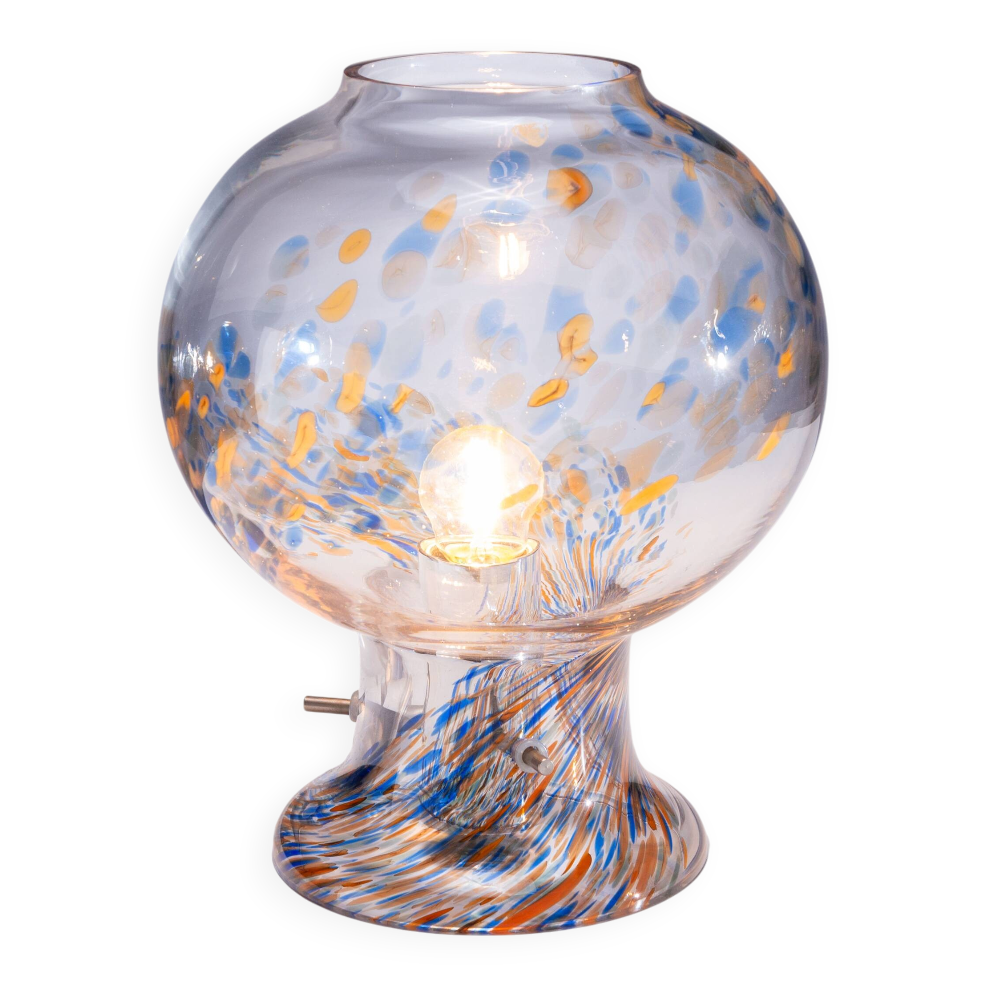 Glass table lamp by Olle Alberius for Orrefors Sweden, 1970s