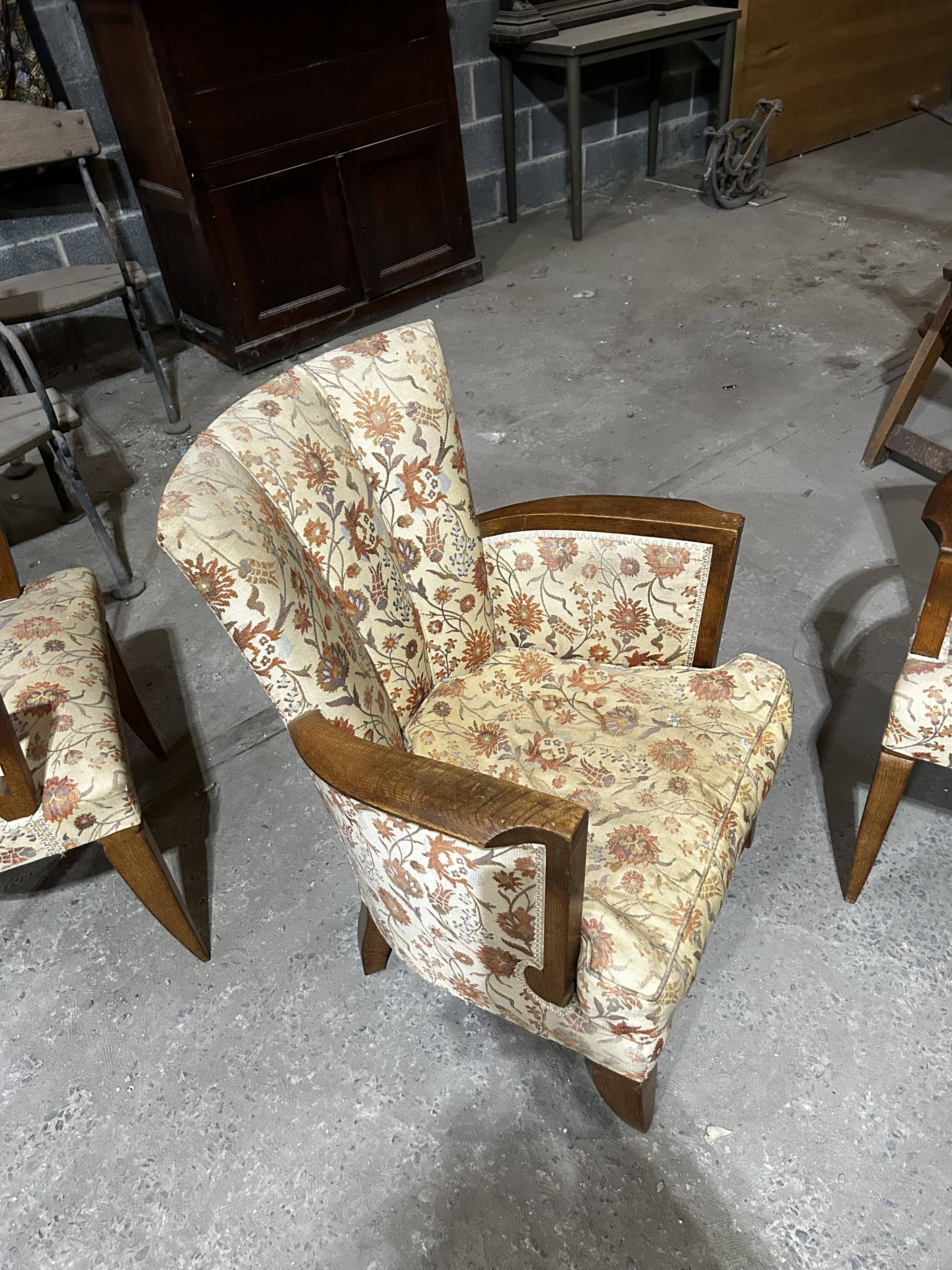 3 Art Deco armchairs, 1940