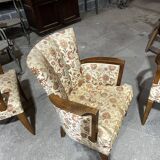 3 Art Deco armchairs, 1940