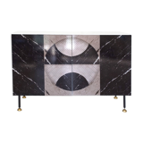 Brass feet buffet and marble effect