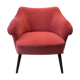 Fauteuil pied compas en velours rose