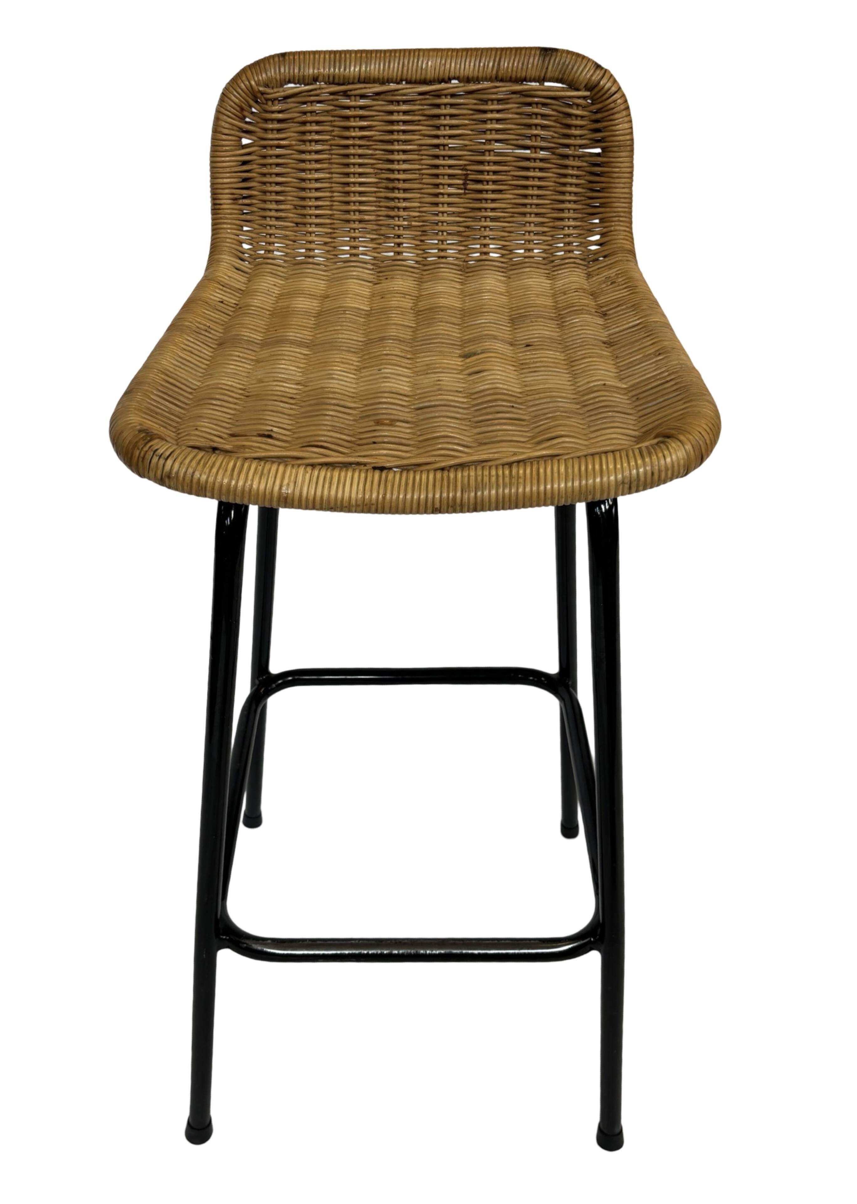 Tabouret de bar vintage Dirk van Sliedregt Rohe Noordwolde 1960 Pays-Bas