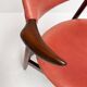 Red colored leather cowhorn chair, 1970s