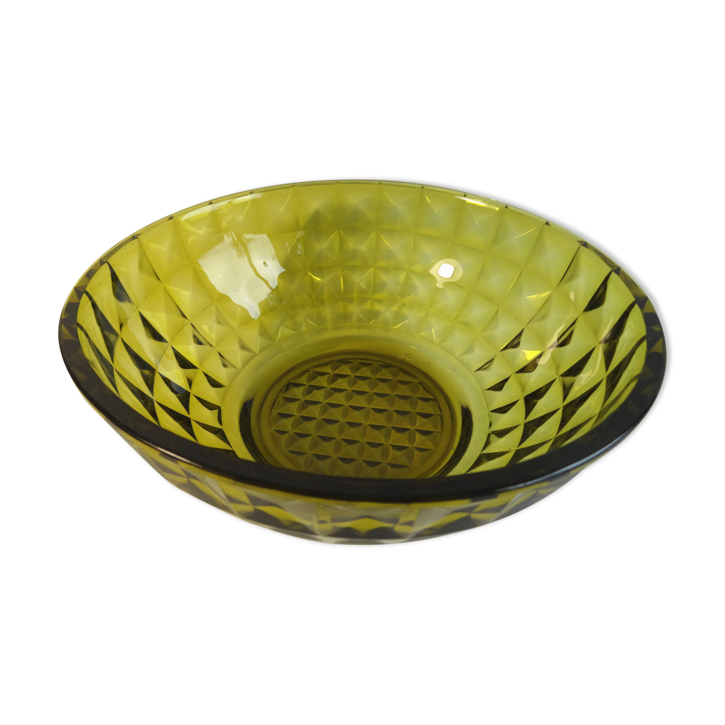 Khaki glass bowl