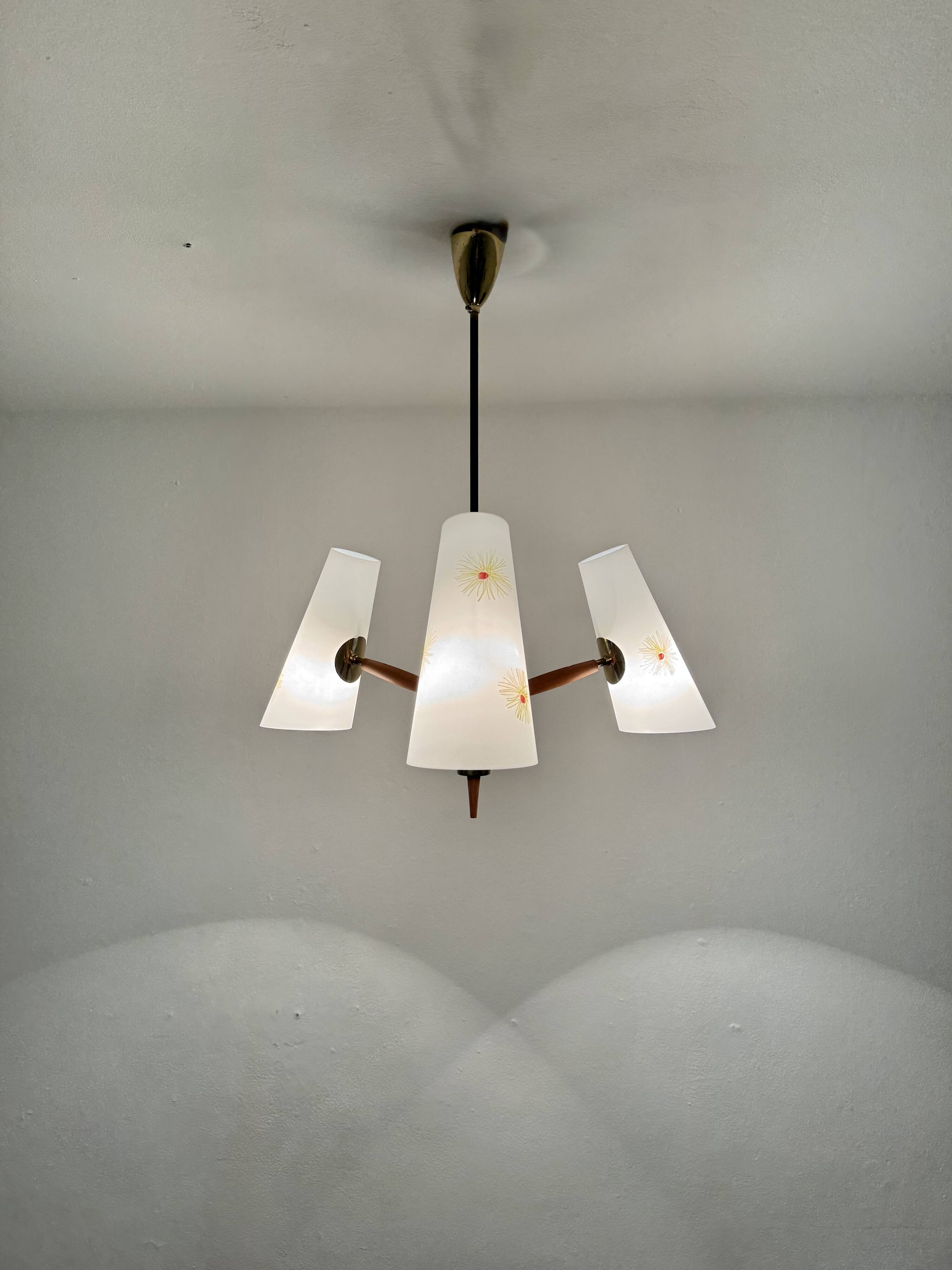 Brass Chandelier by Rupert Nikoll