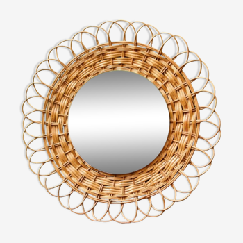 Rattan sun mirror