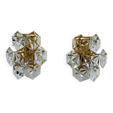 Mid-century pair of crystal sconces by Kinkeldey, Germany, 1970s