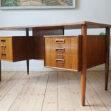 Danish Rosewood Floating Desk by Gunnar Nielsen for Tibergaard, 1960s