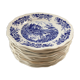 Twelve vintage flat plates Sarreguemines Model Castle