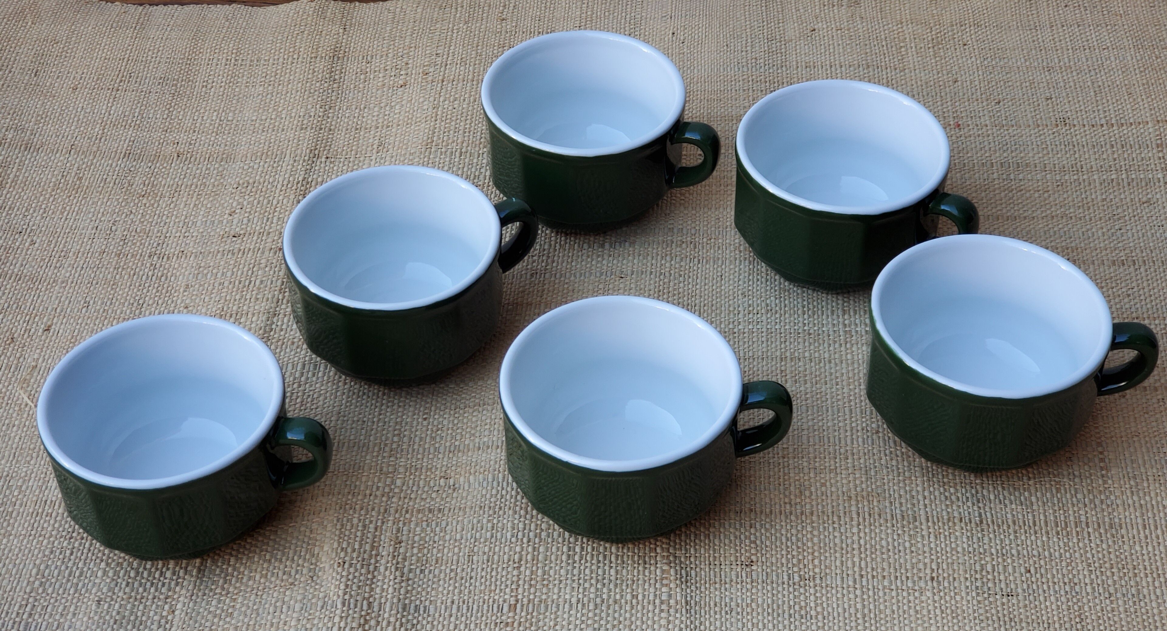 Green ceramic cups