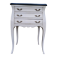 Commode trois tiroirs Louis XV patinée blanche et bleue