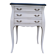 Commode trois tiroirs Louis XV patinée blanche et bleue