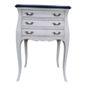 Commode trois tiroirs Louis XV patinée blanche et bleue