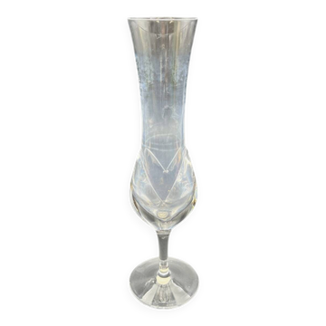 Vase signé Daum France – cristal clair