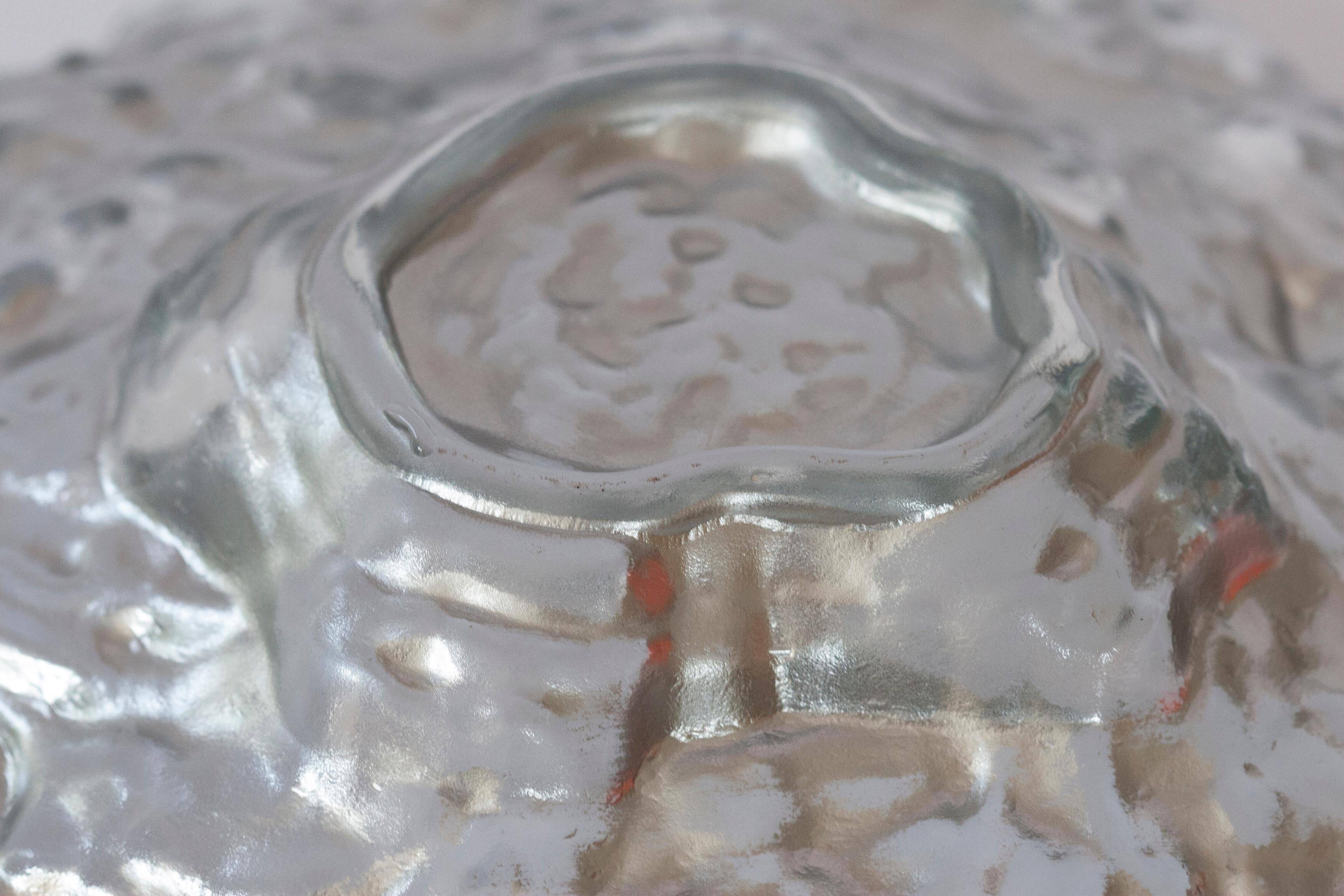 Silver crystal bowl mid-century, Italy, 1970s