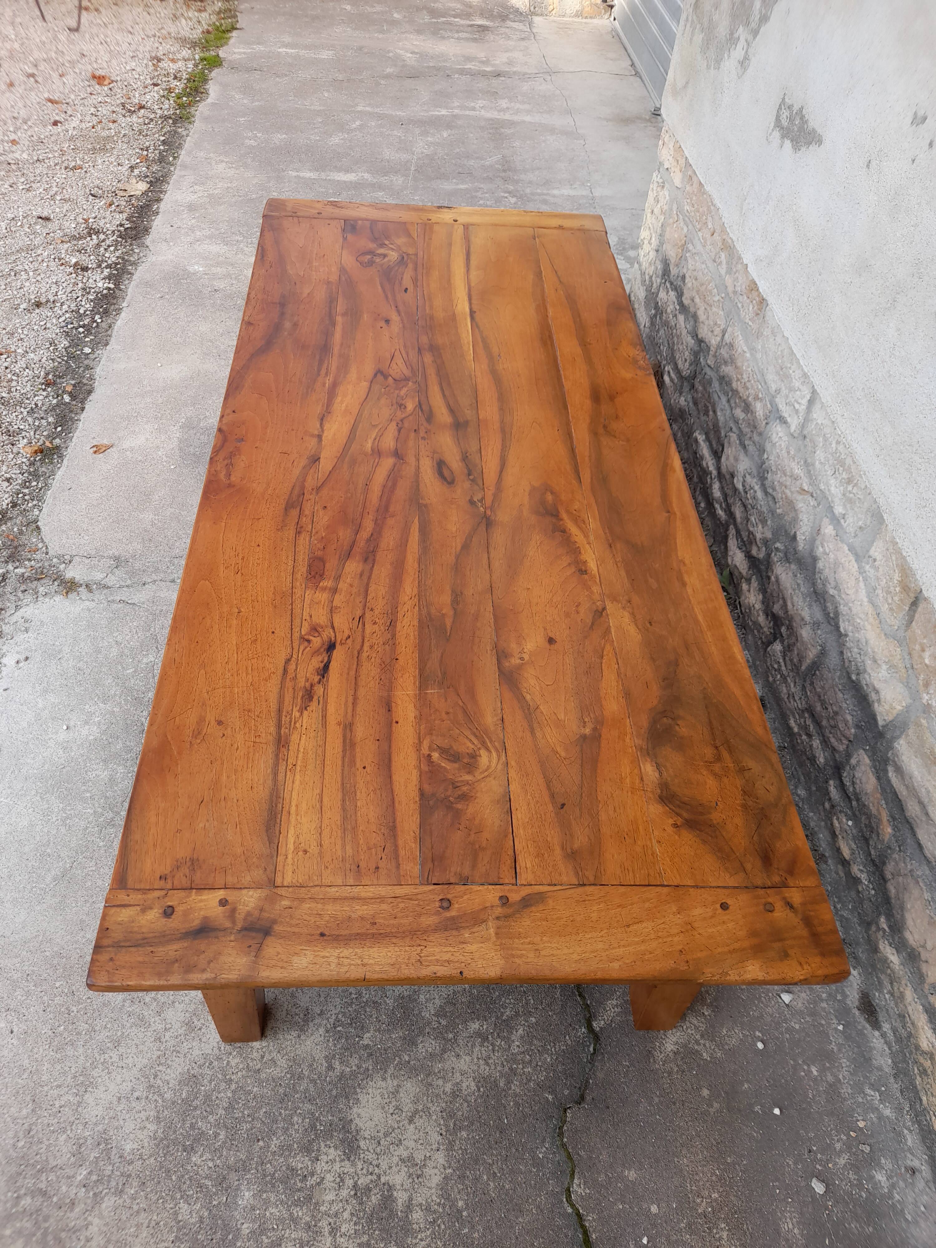 Walnut farm coffee table 19th -1m84