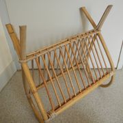 vintage rattan magazine rack