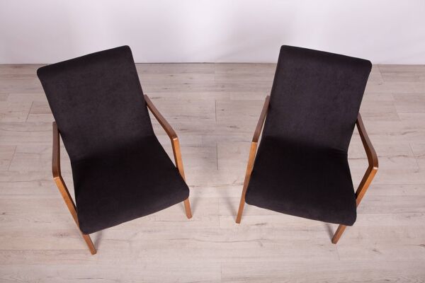 Fauteuils en hêtre type 300-138 de l'usine de meubles Bystrzyckie, années 1960, lot de 2