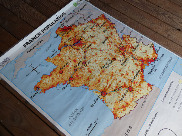 Carte scolaire poster vintage France édition MDI