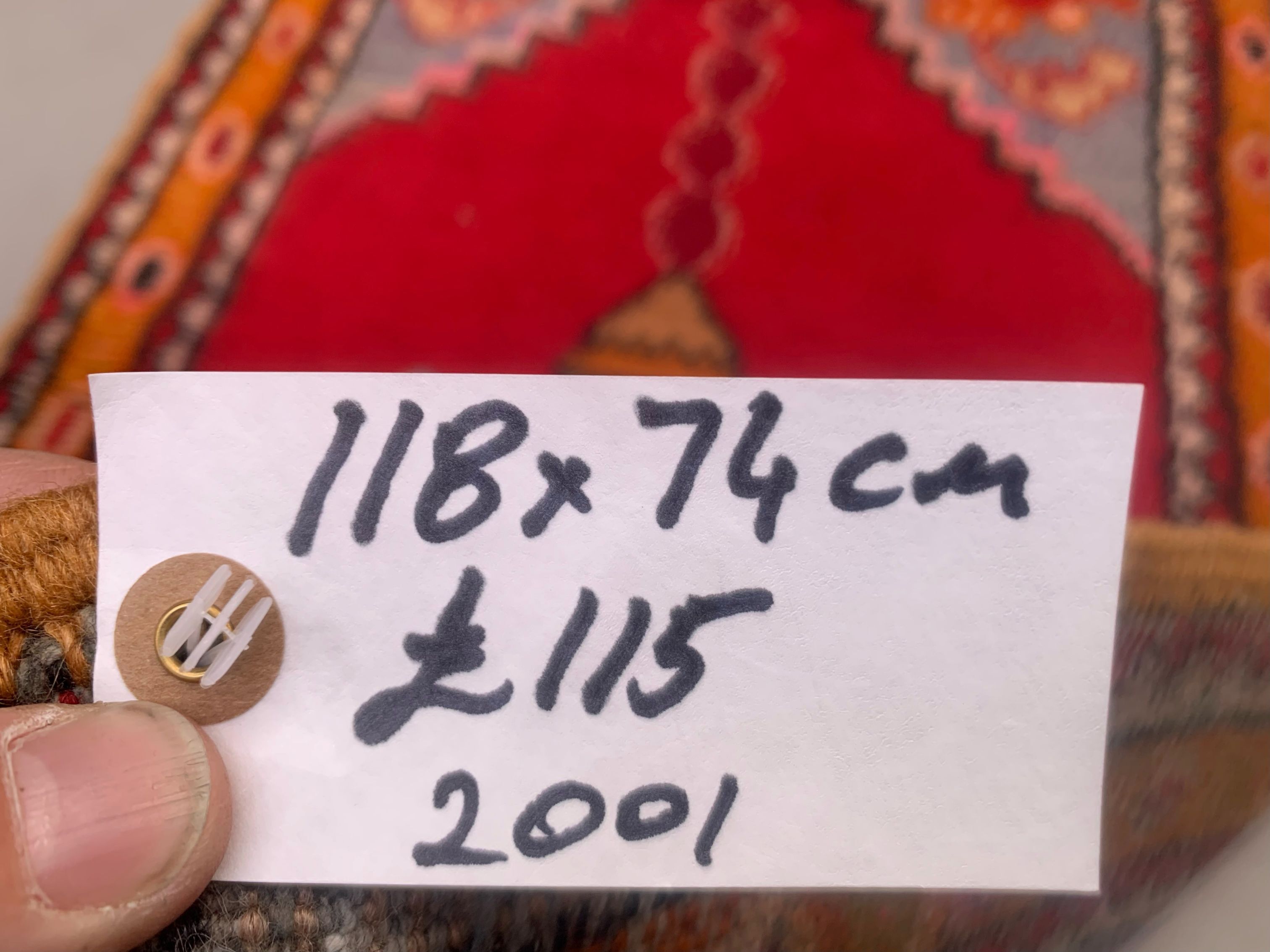 Old turkish oushak rug 118x74 cm vintage