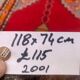 Old turkish oushak rug 118x74 cm vintage
