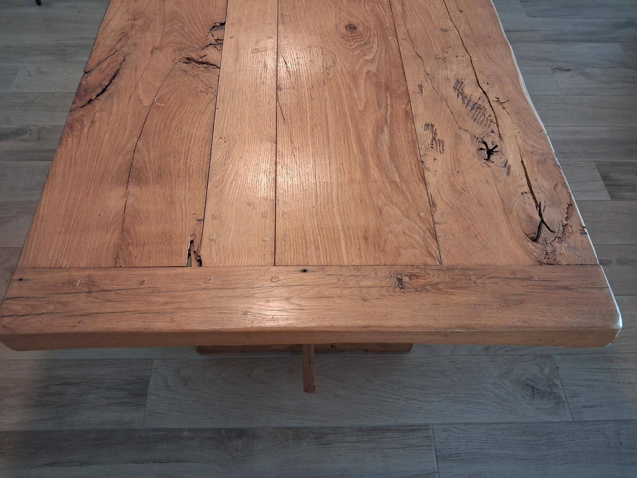 Table en chêne massif 205 cm – fabrication artisanale, pièce unique