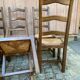 6 chaises à manger bois massif foncé paillées des années 70
