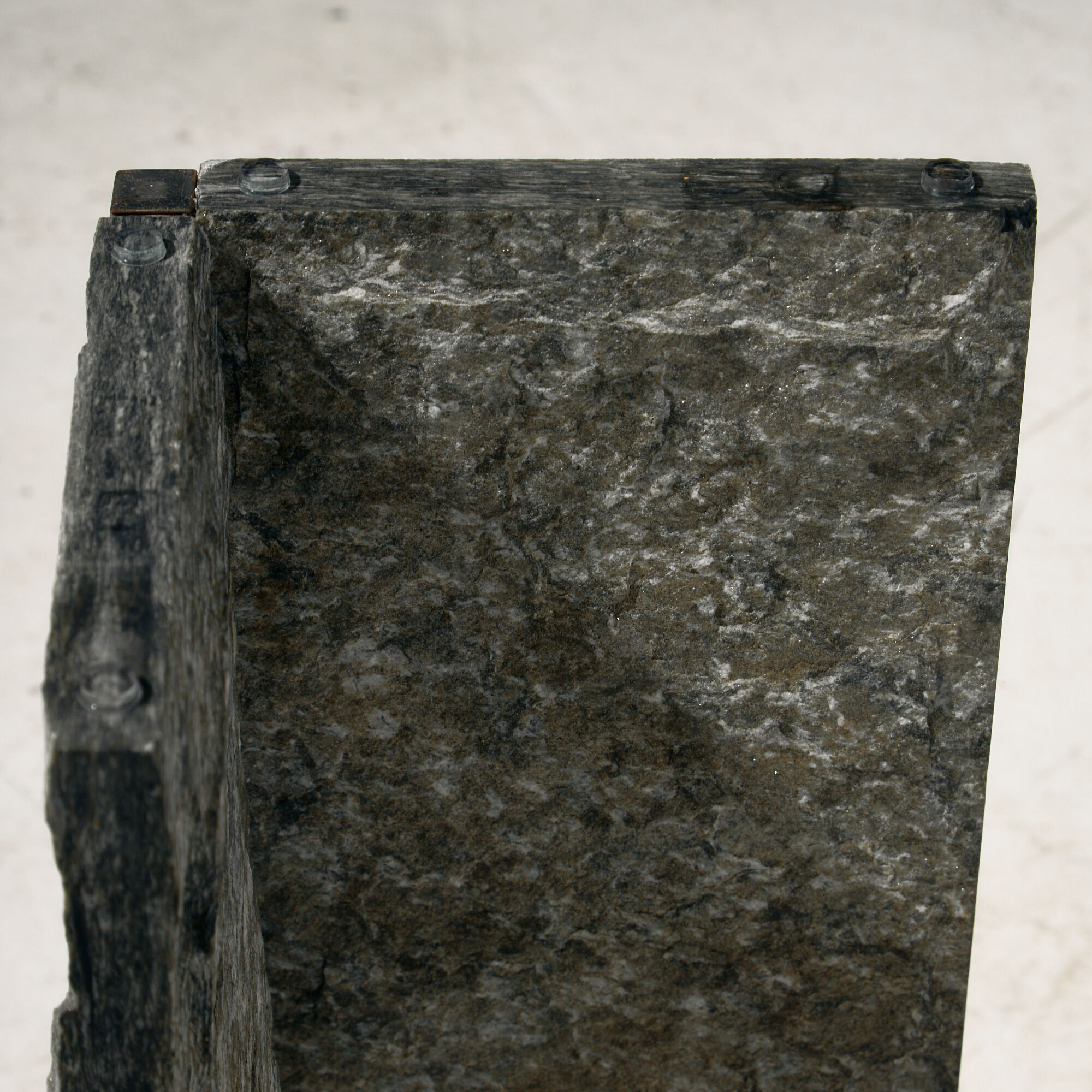 Glass and slate stone console