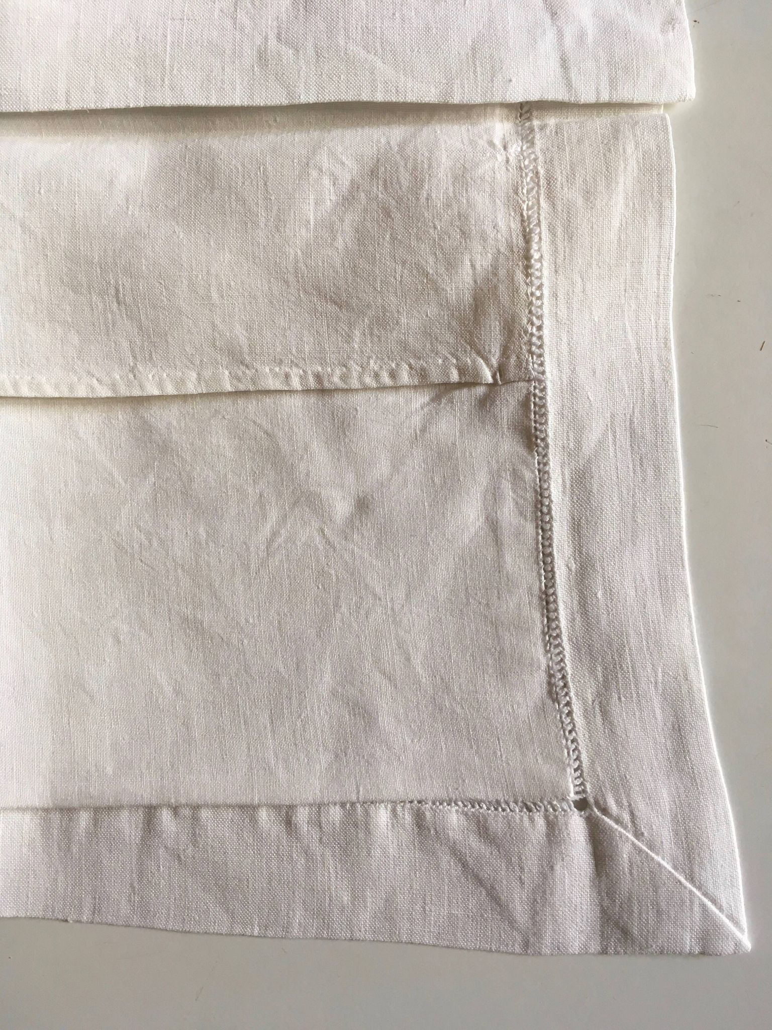 Pair of pillowcases embroidered linen old