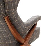 Mid-Century Franco Albini Fiorenza Graphite-blue Wool Ash Italian 1950 Armchair